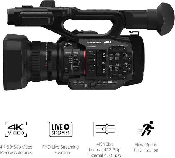 Panasonic HC-X20E 4K Pro Video Kamera - Resim 3