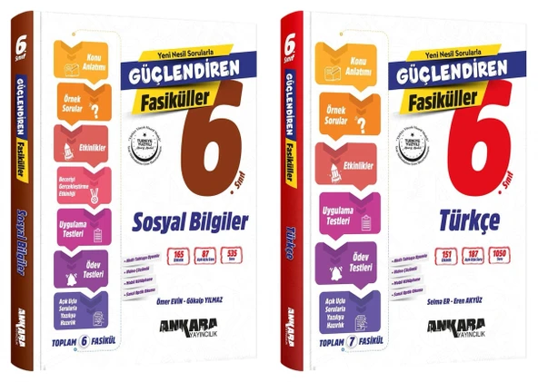 Ankara 2025 6. Sınıf Sosyal Bilgiler + Türkçe Güçlendiren Fasikül Seti 2 Kitap Güncel Müfredat ürün görseli 1