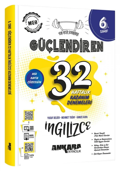 Ankara 2026 6. Sınıf İngilizce Güçlendiren 32 Haftalık Deneme Güncel Müfredat ürün görseli 1