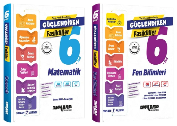 Ankara 2025 6. Sınıf Matematik + Fen Bilimleri Güçlendiren Fasikül Seti 2 Kitap Güncel Müfredat ürün görseli 1