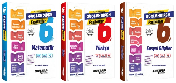 Ankara 2025 6. Sınıf Matematik + Türkçe + Sosyal Bilgiler Güçlendiren Fasikül Seti 3 Kitap Güncel Müfredat ürün görseli 1