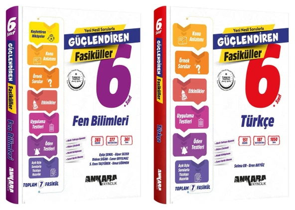 Ankara 2025 6. Sınıf Fen Bilimleri + Türkçe Güçlendiren Fasikül Seti 2 Kitap Güncel Müfredat ürün görseli 1