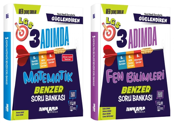 Ankara 2025 8. Sınıf Matematik + Fen Bilimleri Güçlendiren 3 Adımda Benzer Soru Seti 2 Kitap ürün görseli 1