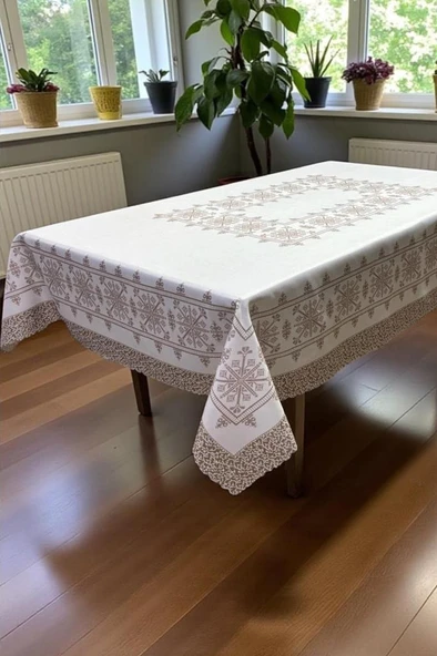 Asude Dertsiz Masa Örtüsü 120x150 cm Kahve ürün görseli 1