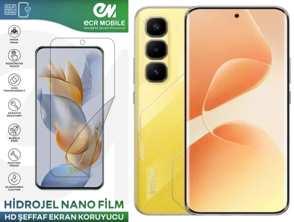 Infinix Hot 60 Pro Plus ile Uyumlu Hidrojel Nano Film HD Şeffaf Ekran Koruyucu(Tempered Cam Değildir!) ürün görseli 1