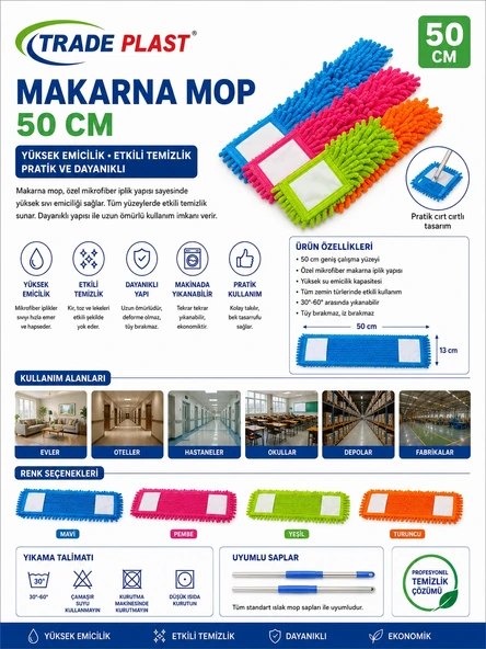 Trade Plast Makarna Mop 50 cm ürün görseli 1