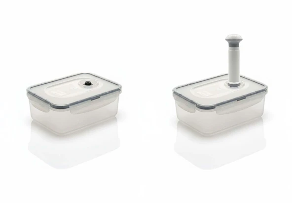 Mlock Vakum Kapaklı Saklama Kabı 2li Set Vakum Pompalı 5000 ML ürün görseli 1