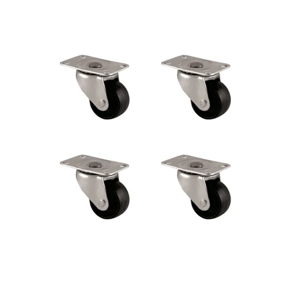 Furç Tablalı Bilyalı Teker - 28MM - Siyah HKS232 - 4 Adet ürün görseli 1