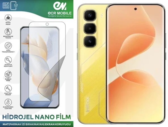 Infinix Hot 60 Pro Plus ile Uyumlu Mat Hidrojel Nano Film Ekran Koruyucu(Tempered Cam Değildir!) ürün görseli 1