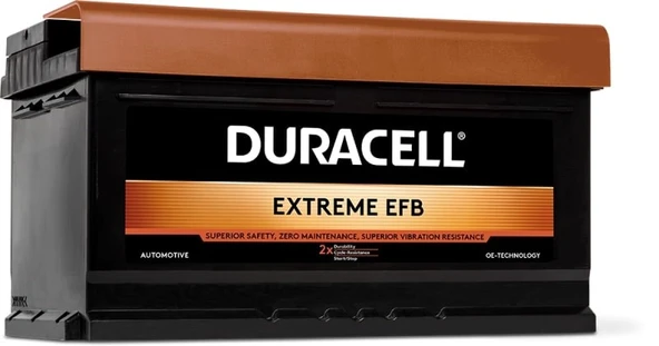 Duracell DE60EFB 12V 60Ah 580A Extreme Start Stop Efb Akü (Üretim TArihi:2025) ürün görseli 1