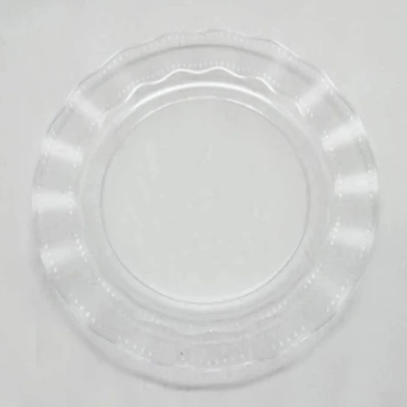 Şeffaf Lüks Plastik Mika Yuvarlak Tabak 22 Cm 6 Adet ürün görseli 1