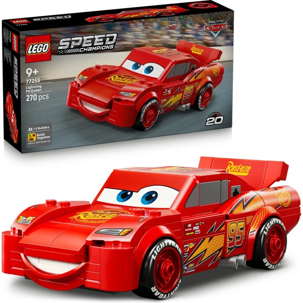 LEGO  Speed Champions  Şimşek McQueen 77255 - 9 Yaş ve Üzeri Çocuklar için Disney Pixar Arabalar Temalı Oyuncak Yapım Seti (270 Parça) ürün görseli 1