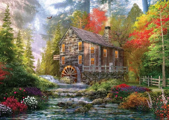 Ks Puzzle The Old Wood Mill Eski Değirmen 1000 Parça Puzzle ürün görseli 1