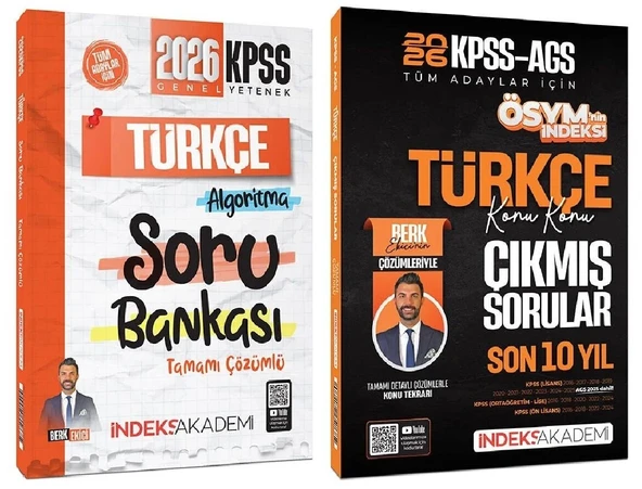 İndeks Akademi 2026 KPSS Türkçe Soru Bankası + Çıkmış Sorular 2 li Set - Berk Ekici İndeks Akademi Yayıncılık ürün görseli 1