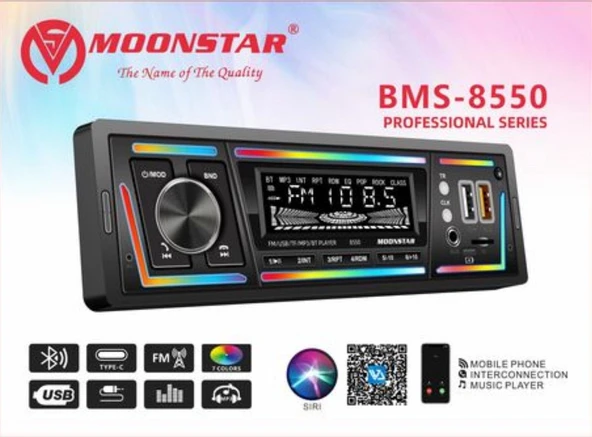 Oto Teyp 4x45 W Bt/usb/sd/fm/aux  BMS 8550 ürün görseli 1