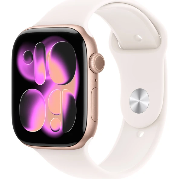 Apple Watch Series 11 Gps, 46 mm Roze altın Rengi Alüminyum kasa ve Bulut pembesi Spor kordon - s/m ürün görseli 1
