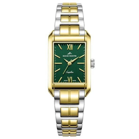 ROCHE MONTRE RML5010-04 SWISS MADE SAFİR CAM YEŞİL KADRAN DİKDÖRTGEN KADIN KOL SAATİ ürün görseli 1