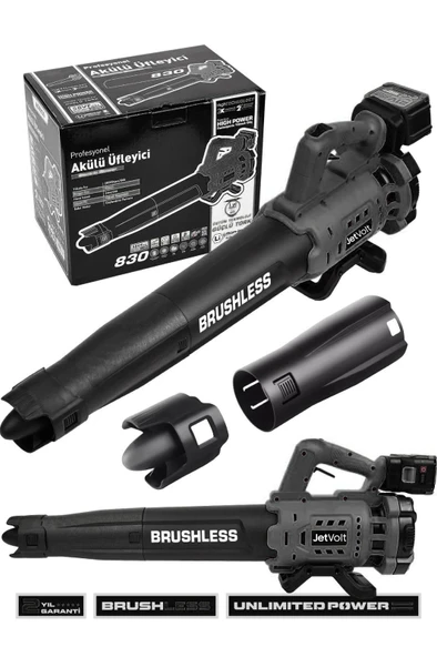 JetVolt Profesyonel 21 V Çift Akülü Turbo Motor 2800 Rpm Yaprak Hava Üfleme Makinesi - Siyah ürün görseli 1