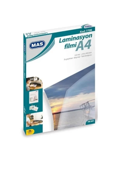 Mas Laminasyon Filmi A4 125 Mic 100 Lü ürün görseli 1