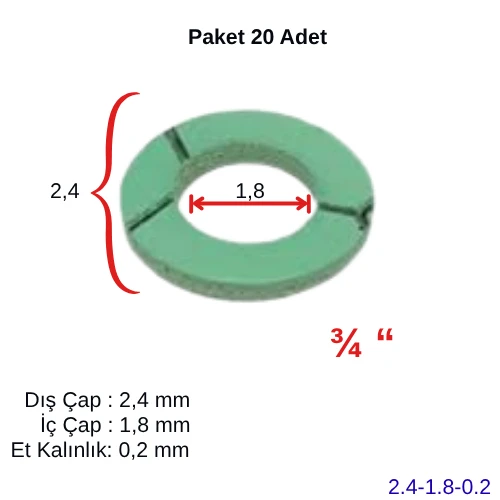 Klingrit Conta  Yeşil 3/4'' Geniş Delik (20 Adet) 24*18*0,2 ürün görseli 1