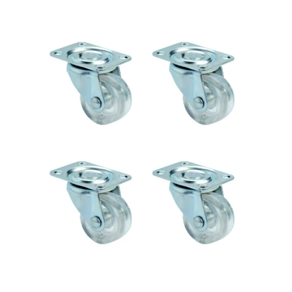 Furç Tablalı Bilyalı Teker - 32MM - Şeffaf HKS239 - 4 Adet ürün görseli 1