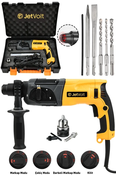 JetVolt Profesyonel 850W Darbeli Metal Şanzıman Kırıcı Delici Hilti Matkap - Sarı ürün görseli 1