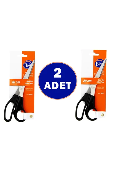 2 Adet Büro Tipi 20 Cm Makas Paslanmaz Çelik Ofis Kağıt Makası ürün görseli 1