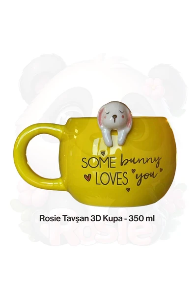 Tavşan Figürlü 3D Seramik Kupa 350 ml ürün görseli 1