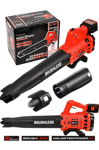JetVolt Profesyonel 21 V Çift Akülü Turbo Motor 2800 Rpm Yaprak Hava Üfleme Makinesi - Kırmızı ürün görseli 1