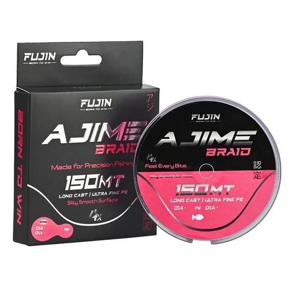 Fujin Ajime 4x 150m Pink LRF Örgü - İp Misina  0.1Pe - 0.06mm - 1.5Kg ürün görseli 1