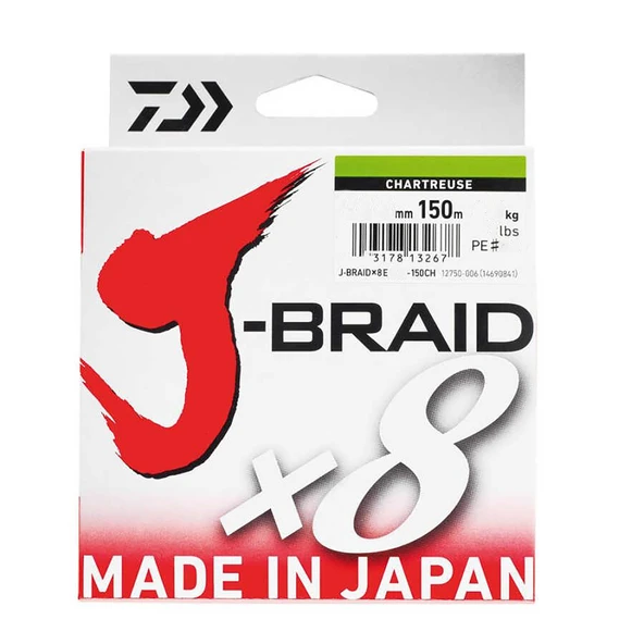 Daiwa JBraid 8B Chartreuse 150m İp Misina  0.06mm 4kg ürün görseli 1