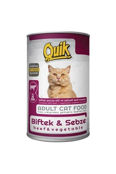 Quik Biftek Ve Sebzeli Yetişkin Kedi Konservesi 415 gr ürün görseli 1