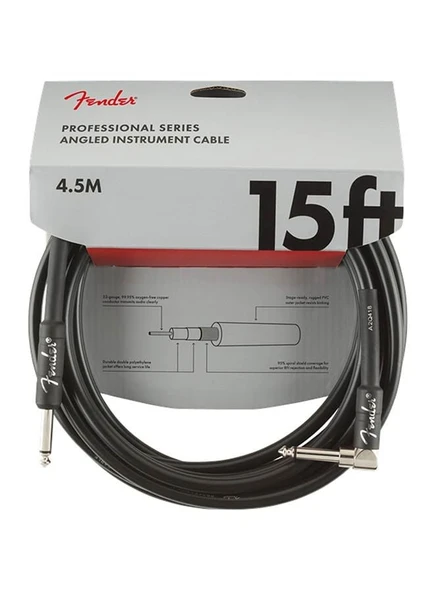 Fender Professional Düz/L Uç 4.5 Metre Siyah Enstrüman Kablo ürün görseli 1