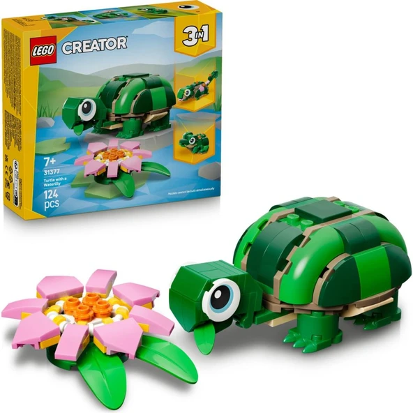 LEGO 31377 Creator 3’ü 1 Arada Kaplumbağa ile Nilüfer Çiçeği ürün görseli 1
