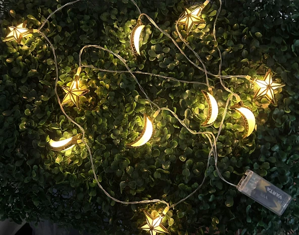 2 Metre Ay Yıldız LED Işık  Gün Işığı Renk Dekoratif Aydınlatma ürün görseli 1