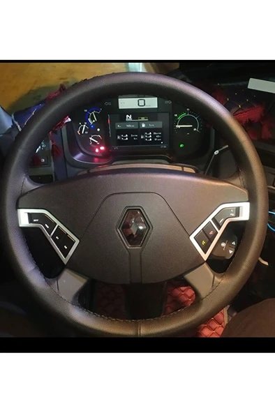 Dikişli Direksiyon Kılıfı Siyah Deri/siyah Dikişli Renault Tır Kamyon ürün görseli 1