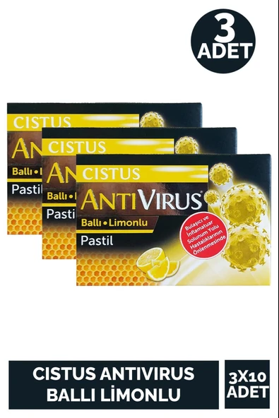 Cistus Antivirüs Ballı Limonlu Pastil 10'lu 3 Adet ürün görseli 1