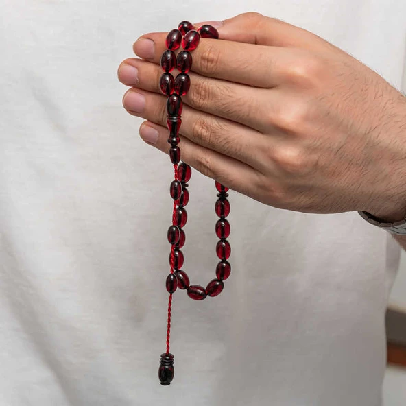 Sıkma Kehribar Tesbih - Resim 4