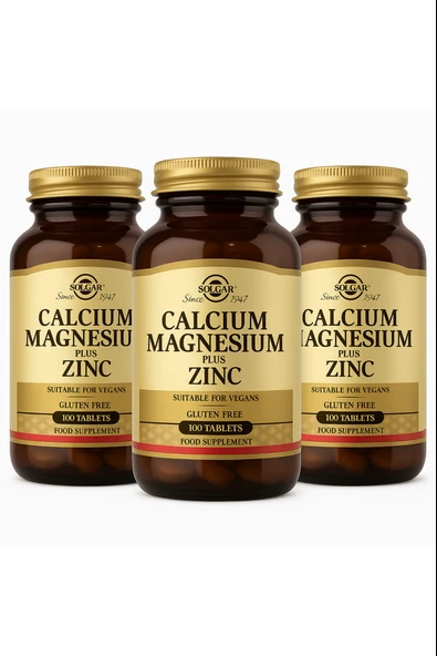 Solgar Calcium Magnesium Plus Zinc 100 Tablet 3 Adet ürün görseli 1