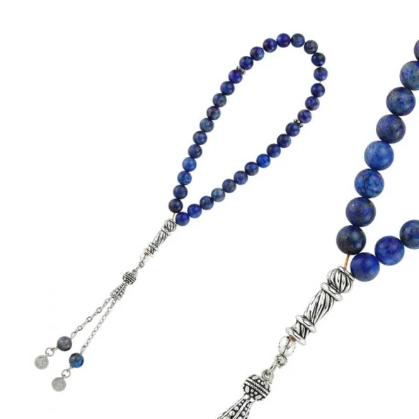 Doğaltaş Metal Püsküllü Lapis Taşı Tesbih ürün görseli 1