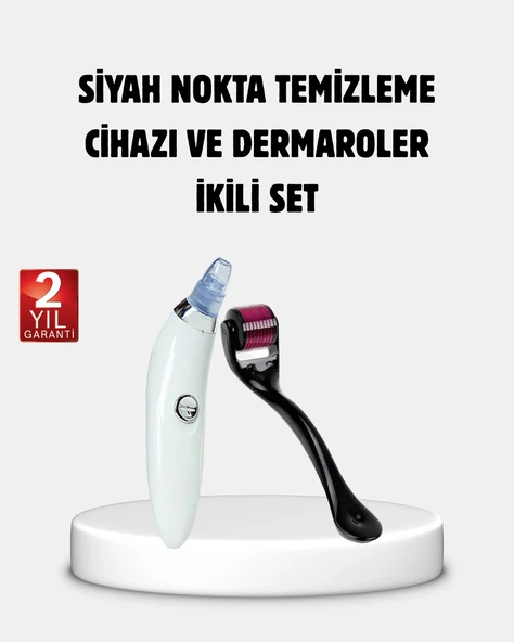 Evde Profesyonel Cilt Bakımı Dermaroller + Siyah Nokta Temizleyici Setı ürün görseli 1