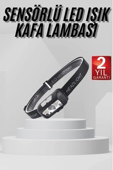 Sensörlü Şarjlı Type-c Şarj Işıklı Kafa Lambası Kamp Lambası ürün görseli 1
