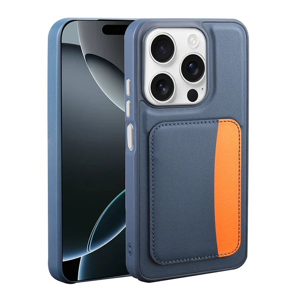 iPhone 15 Kılıf Kartlıklı X-Kart Deri Görünümlü High Quality Silikon Kapak ürün görseli 1