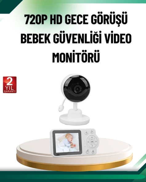 Sesli Ve Görüntülü Bebek Kamerası Sıcaklık Takipli ürün görseli 1