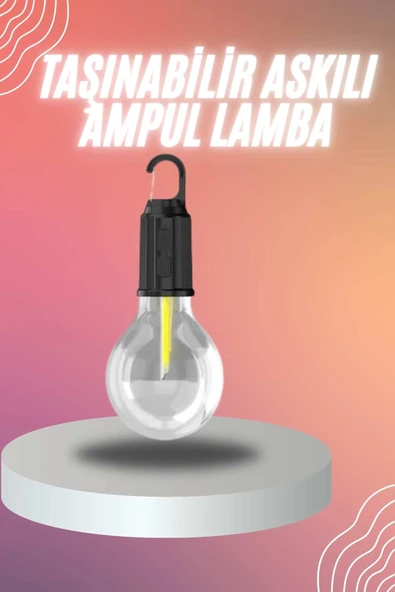Şarjlı Dekoratif Kamp Lambası Askılı Ampul Led Işık Type-c Girişli ürün görseli 1