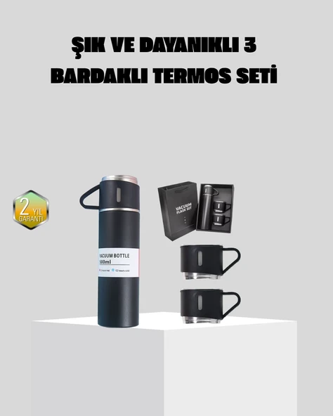 Paslanmaz Çelik 500 Ml Termos Seti - 8 Saat Isı Koruma, Vakumlu, Sızdırmaz Ve Taşınabilir ürün görseli 1