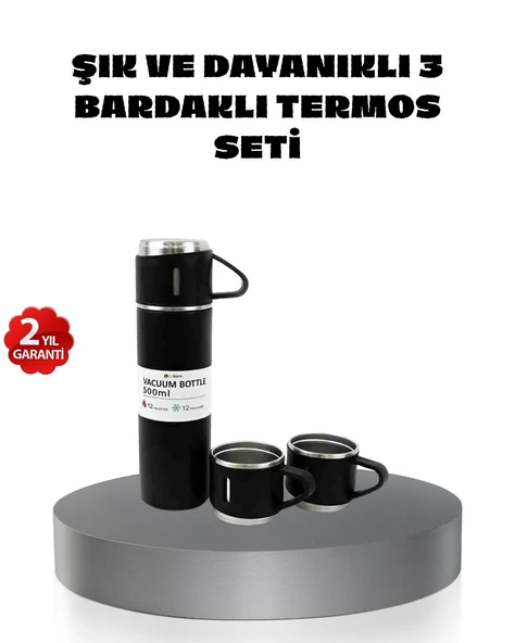 500 Ml Paslanmaz Çelik Termos Seti - Sızdırmaz, Vakumlu, Isı Koruma Özellikli, Taşınabilir Termos ürün görseli 1