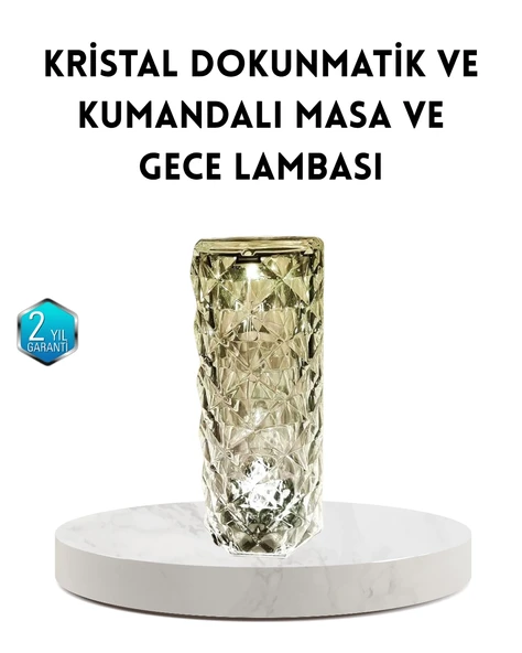 Kristal Rgb Led Masa Lambası - Renkli Kumandalı Işık, Dekoratif Ve Enerji Tasarruflu ürün görseli 1