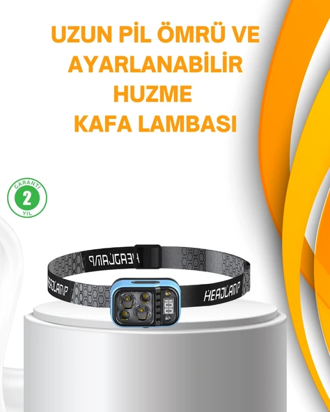 Su Geçirmez Led Kafa Lambası 53 Çalışma Modu Güç Ekranlı ürün görseli 1
