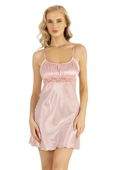 Arias Closet Somon Kısa Saten Gecelik 8208 ürün görseli 1
